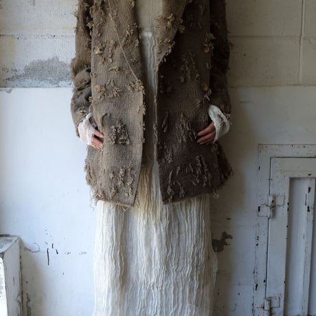 ripped wool w jacket