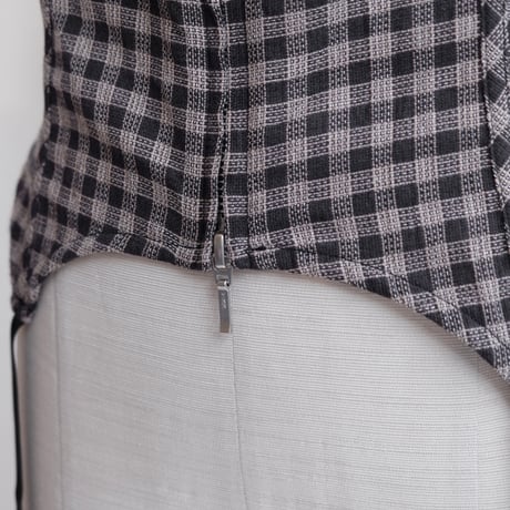 check cotton bustier