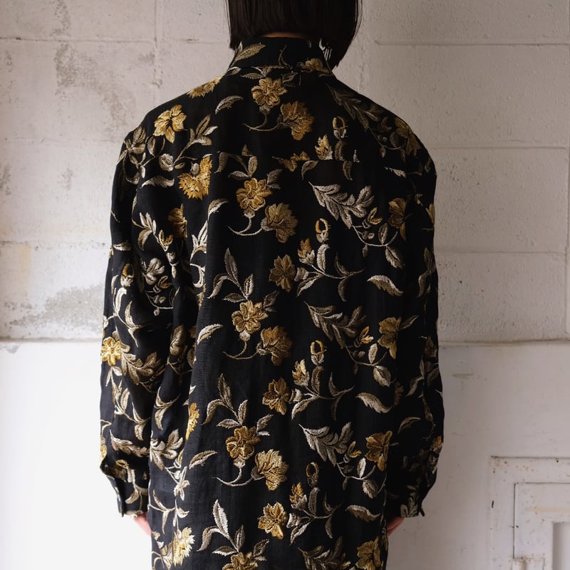 flower embroidery shirt | ERiKOKATORi