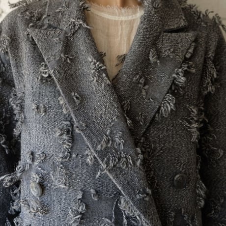 ripped wool w jacket