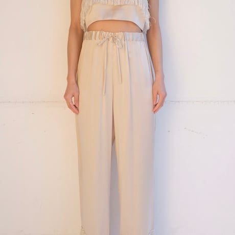 fringe silk pants