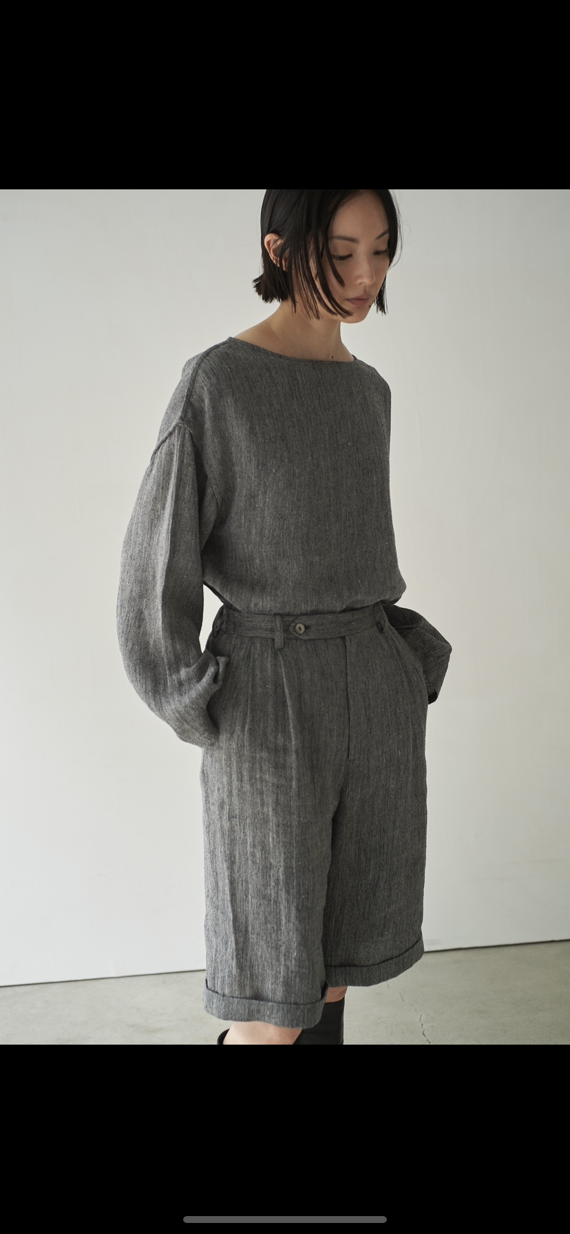 silk nep linen top | ERiKOKATORi