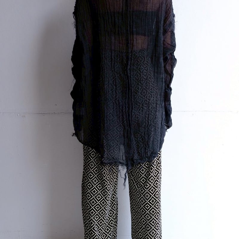 wool linen gawze top | ERiKOKATORi