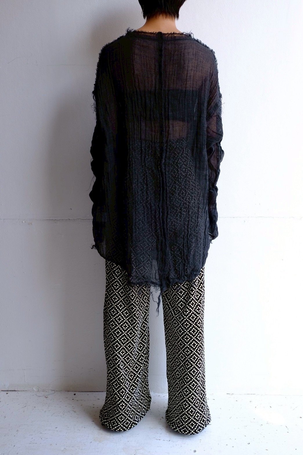 トップス ERiKOKATORi \"linen gauze top\" (black) linen gawze top | ERiKOKATORi