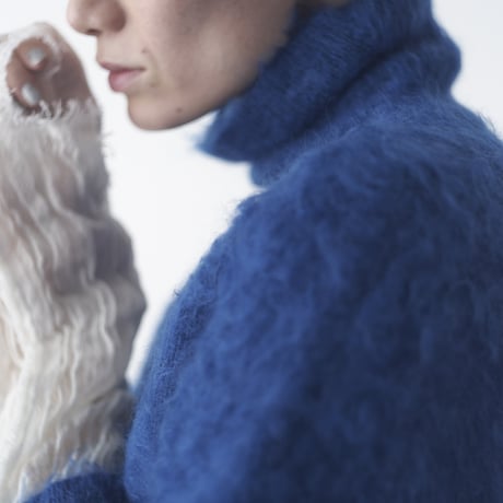 kid mohair turtle neck knit