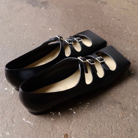 strap square flat shoes