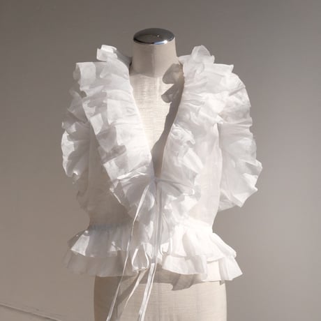 ramie sheer frill vest