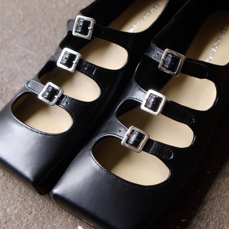strap square flat shoes