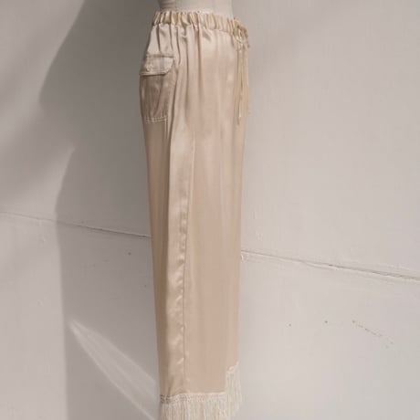 fringe silk pants
