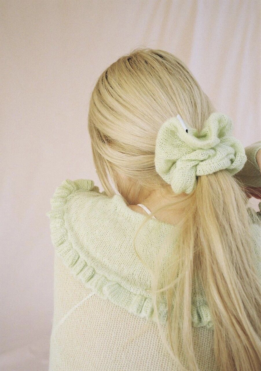 Sheer Knit Chou Chou（Green） | Curlychou