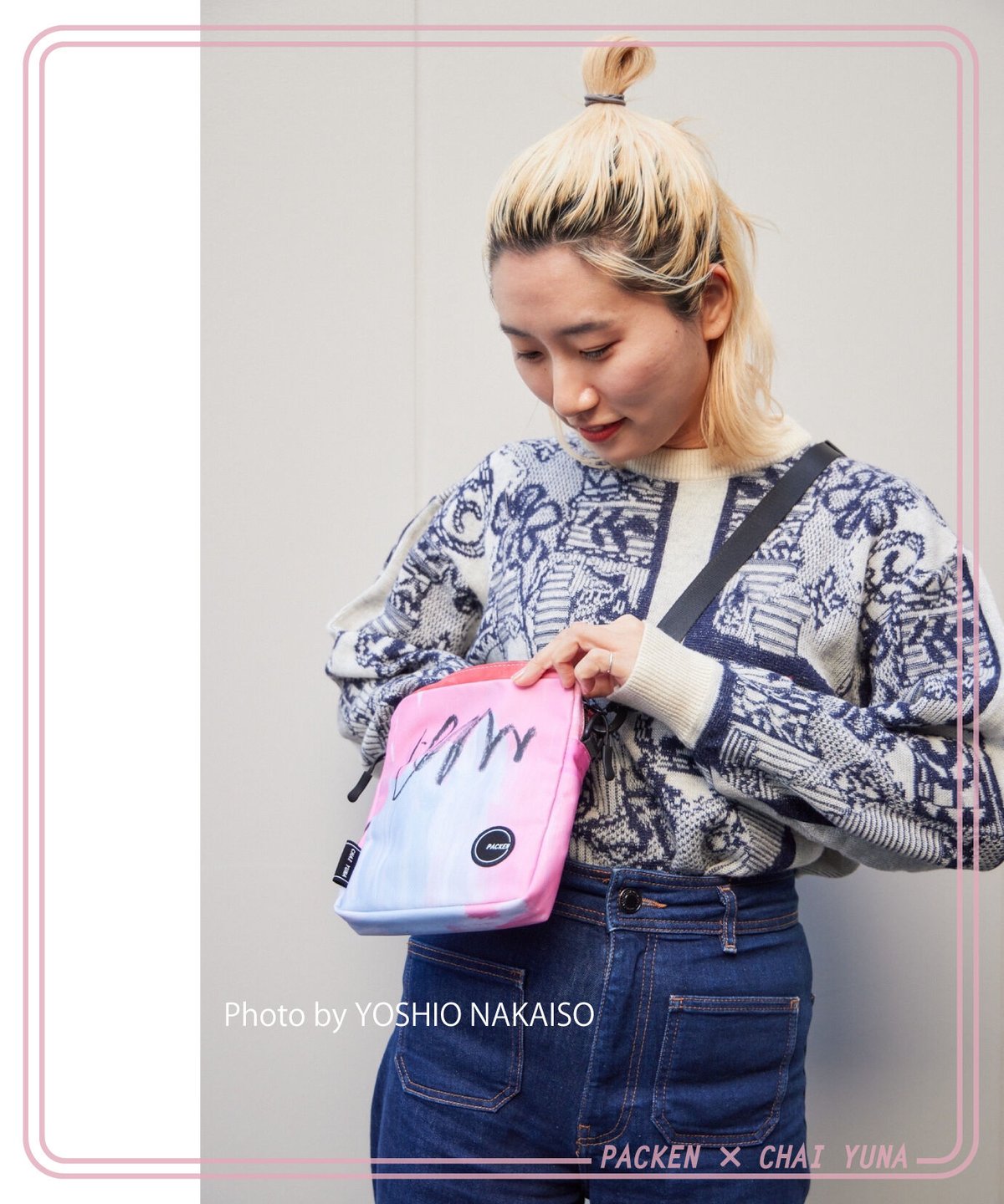 Square shoulder bag/[CHAI YUNA Original print ]