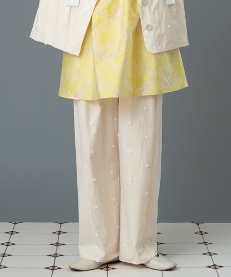 small flower embroidery pants