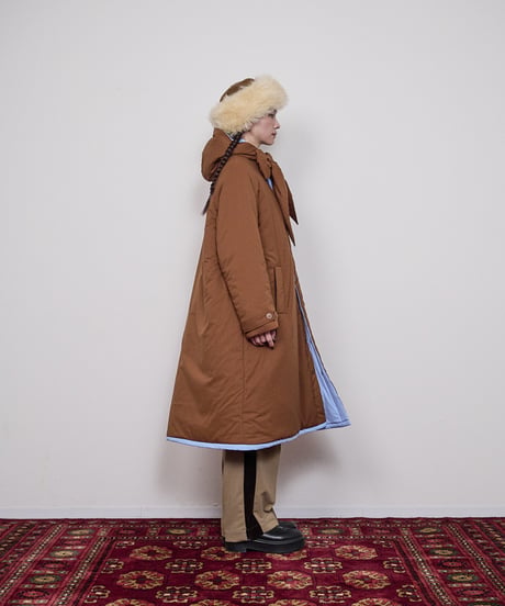 Reversible long puffed blouson