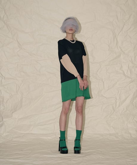 Bicolor knit onepiece