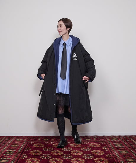 Reversible long puffed blouson