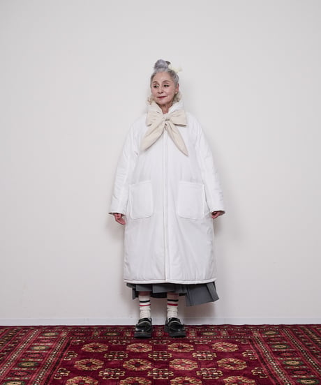 Reversible long puffed blouson