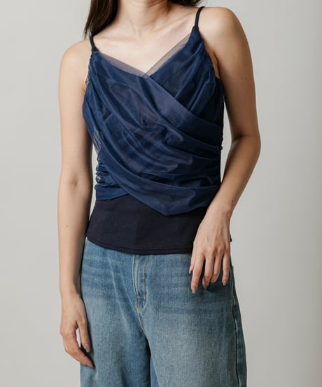 Cross tulle camisole