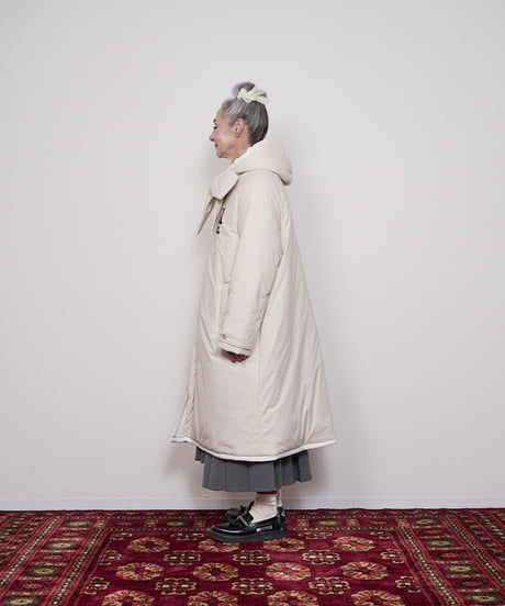 Reversible long puffed blouson