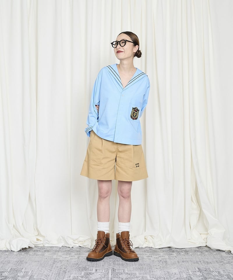 Sailor collor H/S Shirts セーラーカラー半袖シャツ　青 TRAVAS TOKYO（トラバス トウキョウ）の「『TRAVAS TOKYO/トラバス
