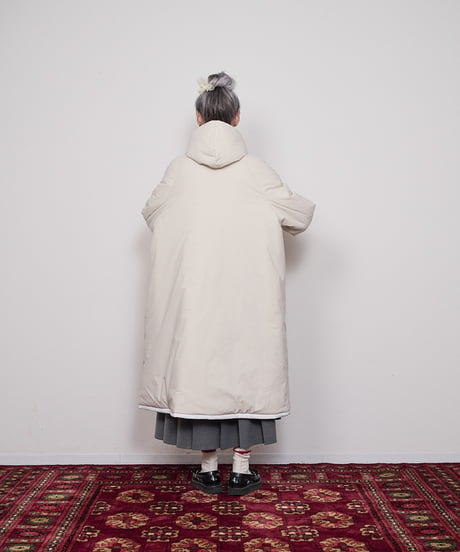 Reversible long puffed blouson