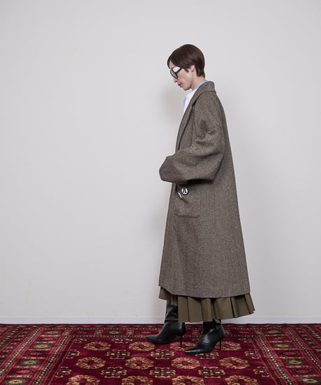 Lame herringbone coat