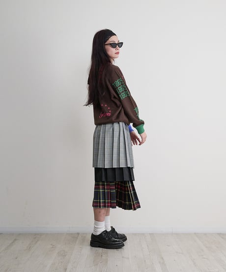 Check Wrap Skirt