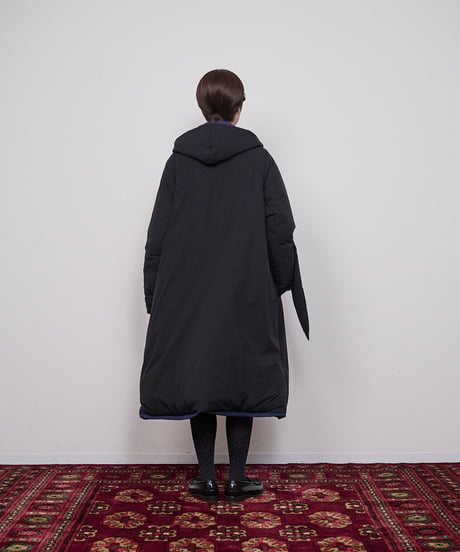 Reversible long puffed blouson