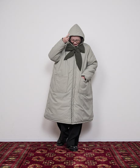 Reversible long puffed blouson