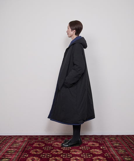 Reversible long puffed blouson