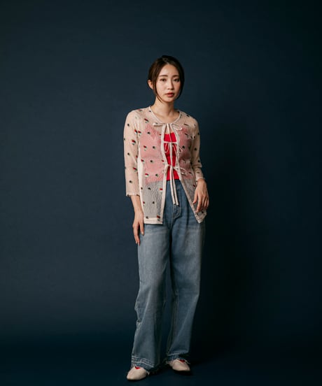 Flower Jacquard blouse