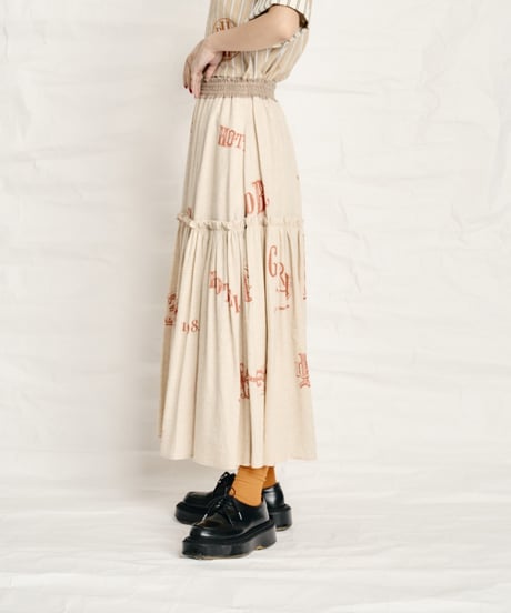 Original printed Linen Skirt