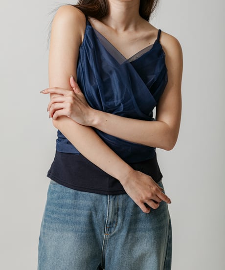 Cross tulle camisole