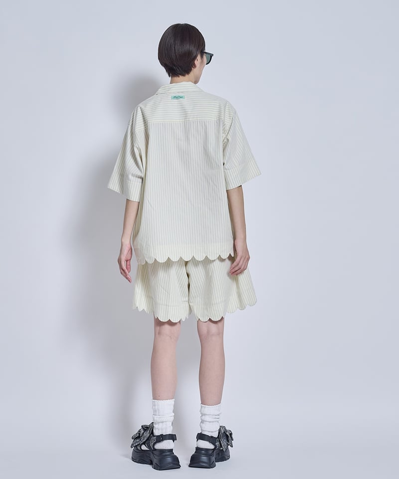 Stripe×Stripe wave hem Shirts | VISPOQUEGARDEN