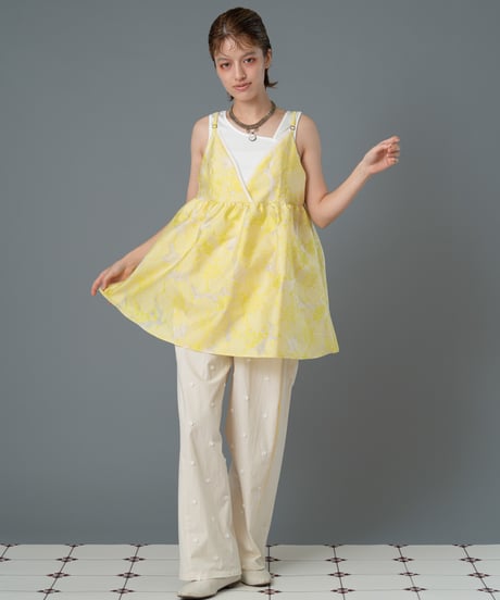 Flower jacquard mini dress