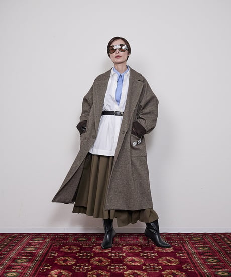 Lame herringbone coat