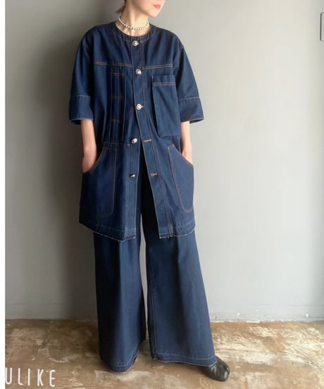 Denim long jacket
