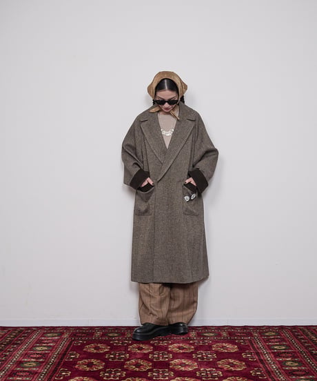 Lame herringbone coat