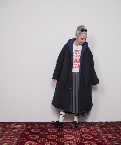 Reversible long puffed blouson