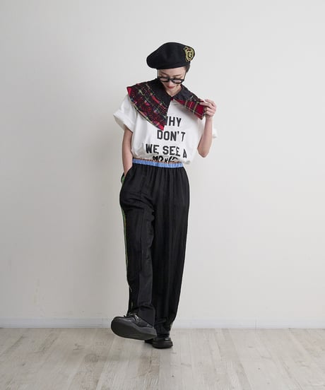 Check×Lace Attached collar