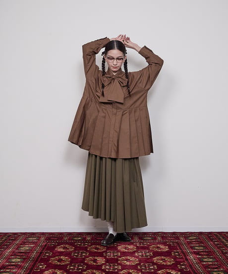 Ribbon Tie Pleats shirts