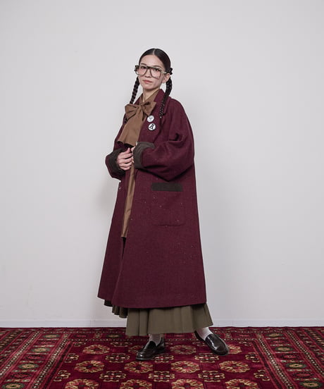 Lame herringbone coat