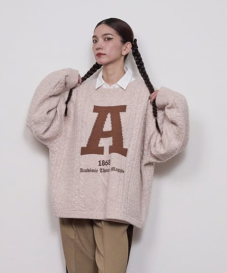 A(cademic) logo aran knit