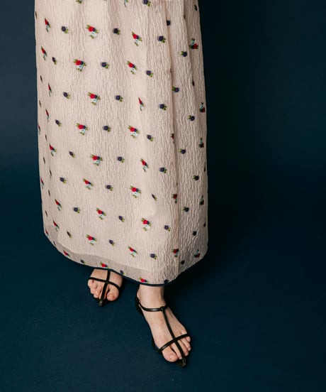 Flower jacquard skirt