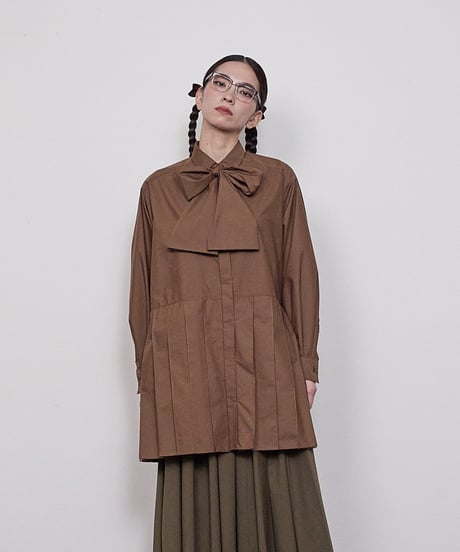 Ribbon Tie Pleats shirts