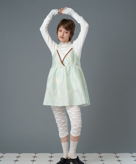 Flower jacquard mini dress