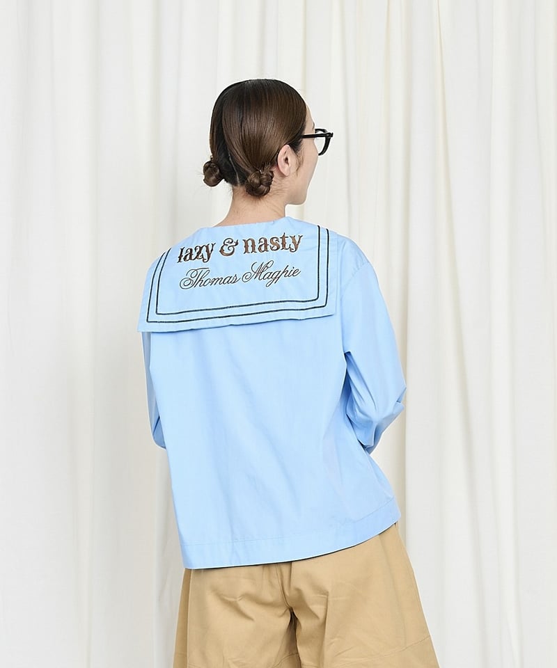 Sailor collor H/S Shirts セーラーカラー半袖シャツ　青 TRAVAS TOKYO（トラバス トウキョウ）の「『TRAVAS TOKYO/トラバス