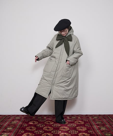 Reversible long puffed blouson