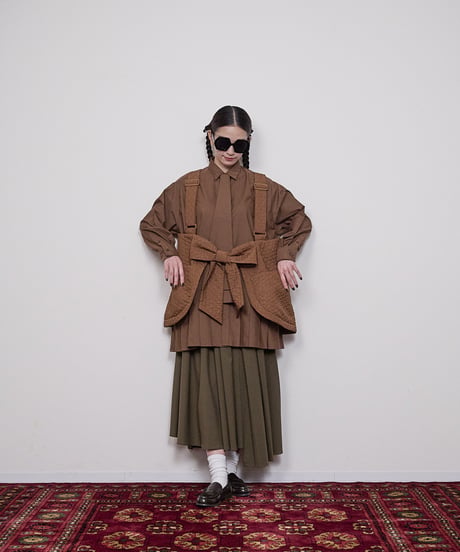 Ribbon Tie Pleats shirts