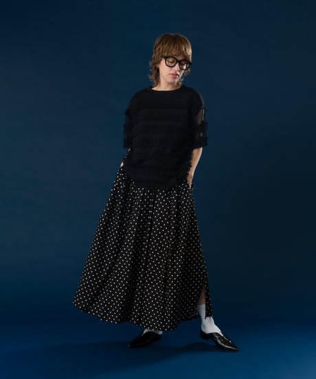 Dots Cotton Linen Skirt