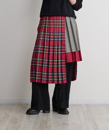 Check Wrap Skirt